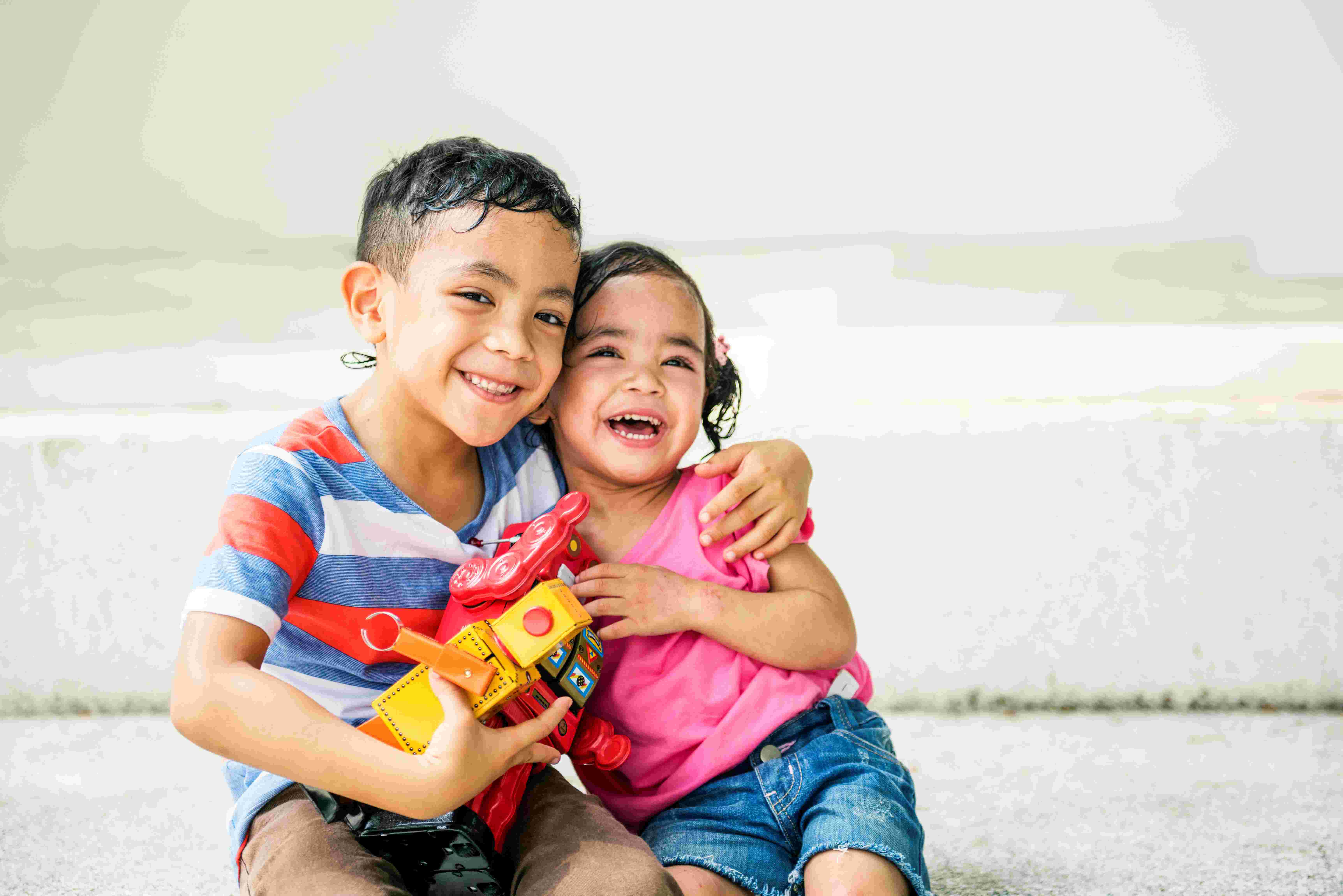 children playing at home