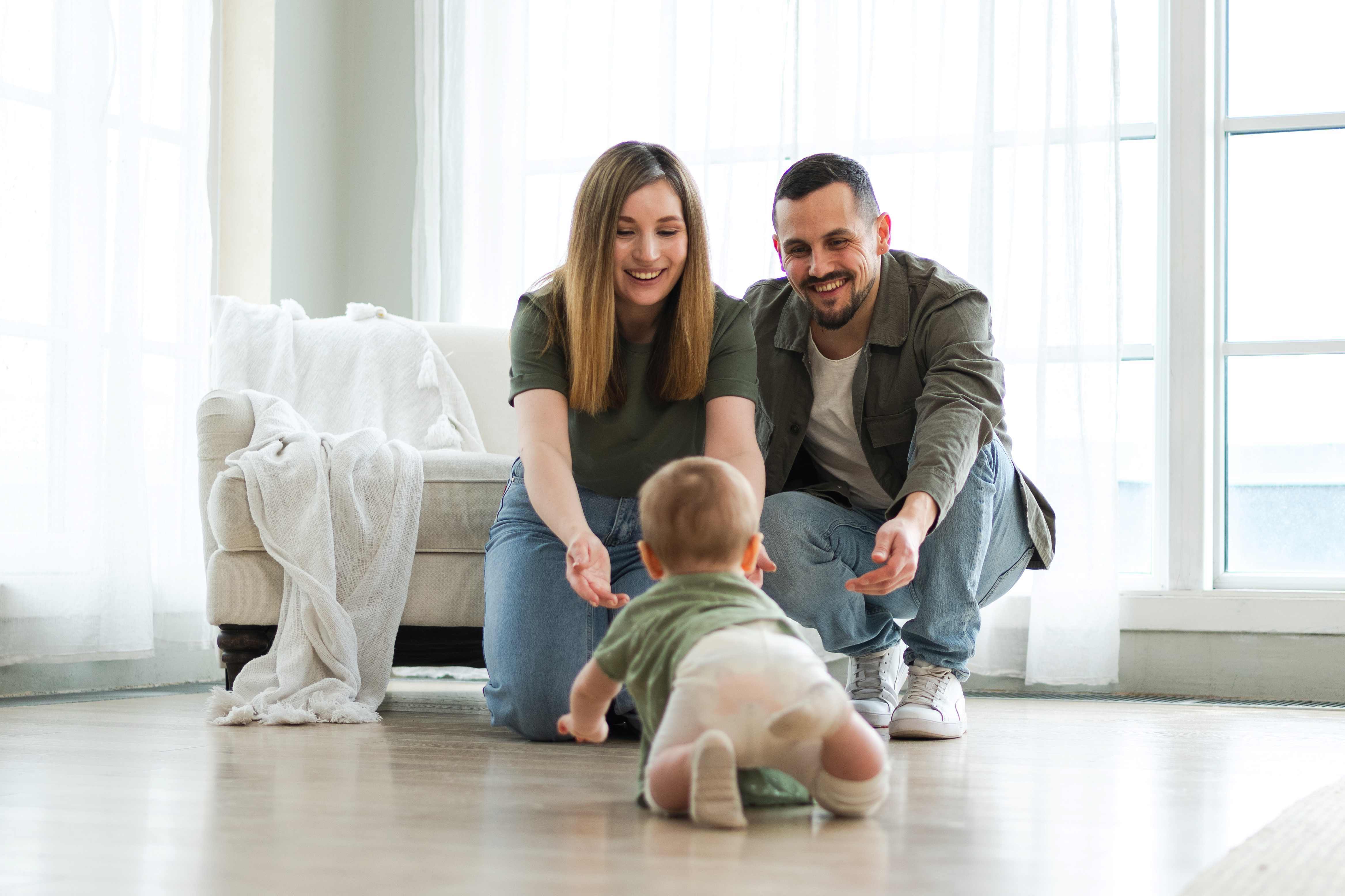 family together with a baby