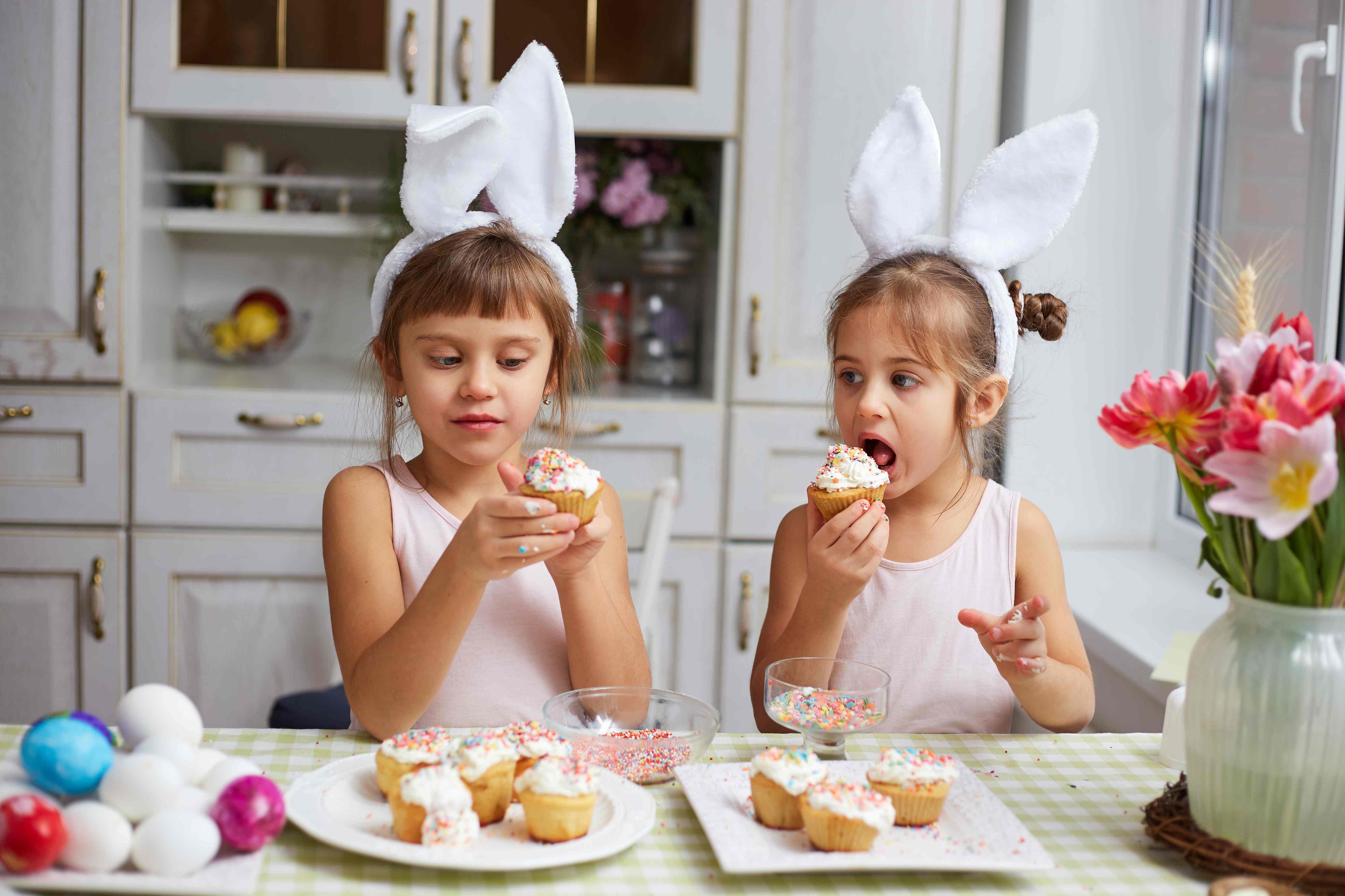 children enjoying easter brunch